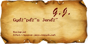 Gyöpös Jenő névjegykártya