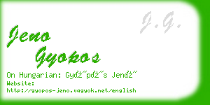 jeno gyopos business card